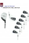 AGXGOLF BOY'S LEFT or RIGHT HAND MAGNUM SERIES IRON SET: w/#3 HYBRID + 5, 6, 7, 8 & 9 IRONS + PW + OPTIONAL SAND WEDGE:  ALL SIZES